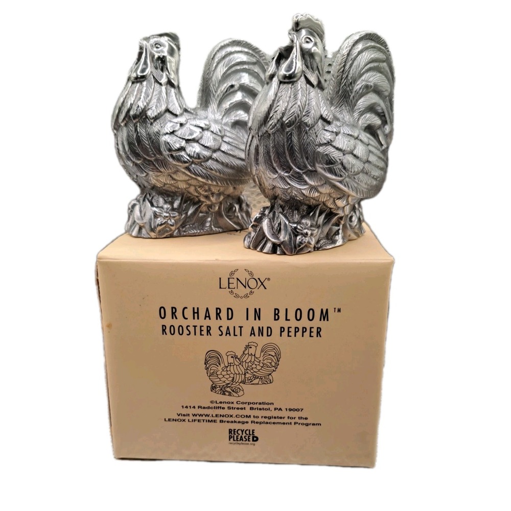 Lennox silver plated rooster salt and pepper shakers
